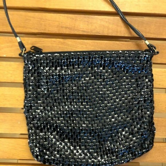 Black Metal Mesh Evening Shoulder Bag - Picture 2 of 6